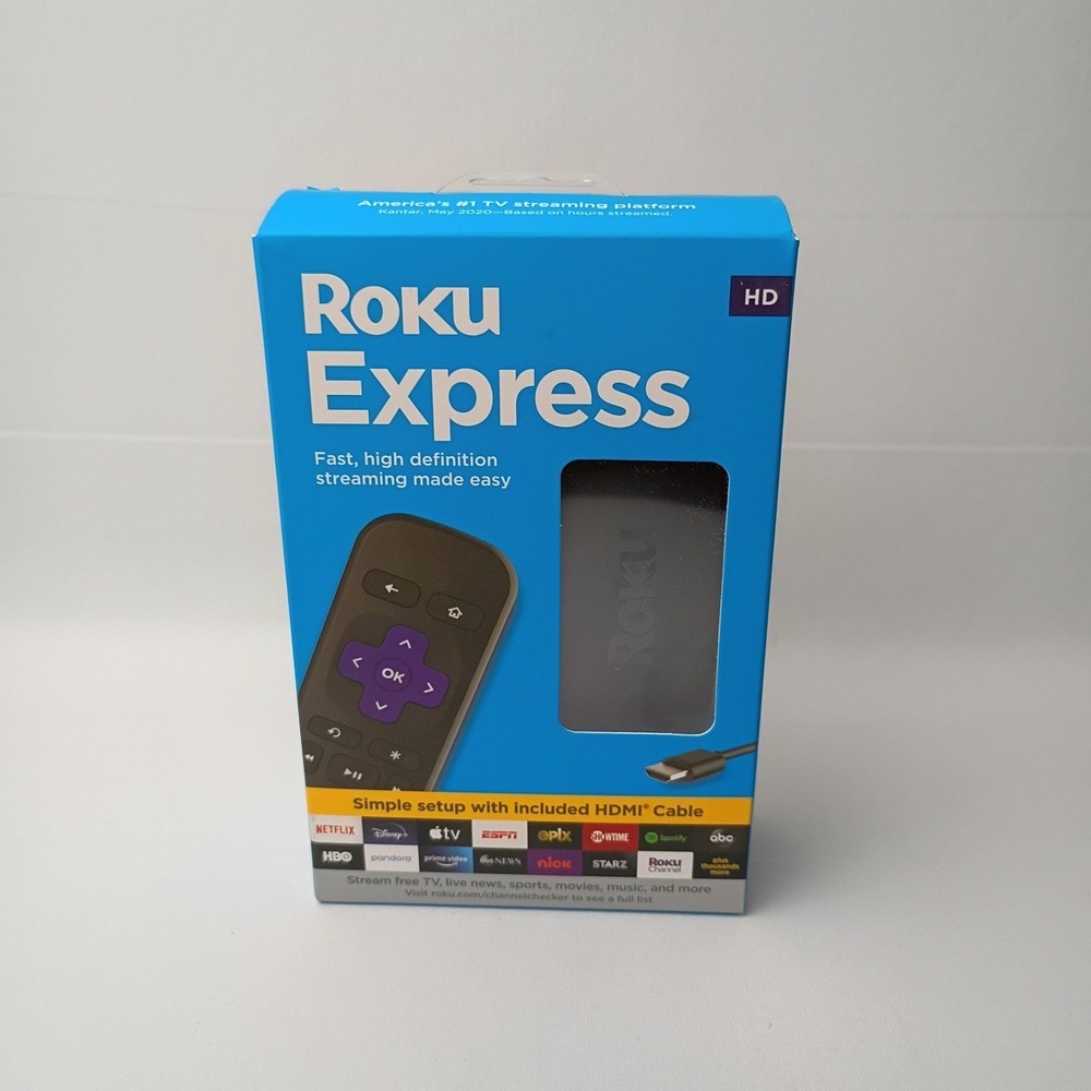 Roku Express HD Streaming Media Player 3930R with High Speed HDMI Cable NEW